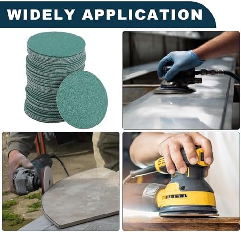 Car Sanding Discs 2inch 80 Grit Abrasion Resistance | Round Hook and Loop Sandpaper Green 50 Pcs