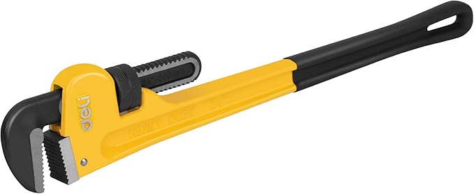 deli Pipe Wrench 24-inch, Heavy Duty Straight Adjustable Wrench, Professional Plumbing wrench tools, for Pipe, Home, Vehicle repair