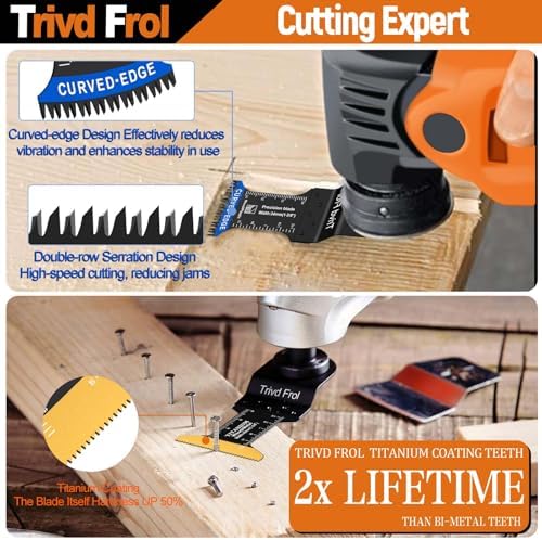 Trivd Frol 121 PCS Oscillating Saw Blades, Multitool Blades with Sandpaper