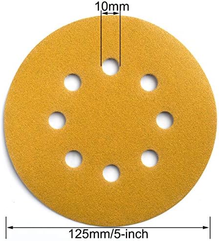 5-Inch 8-Hole Hook and Loop Sanding Discs 180-Grit, 200-Pack