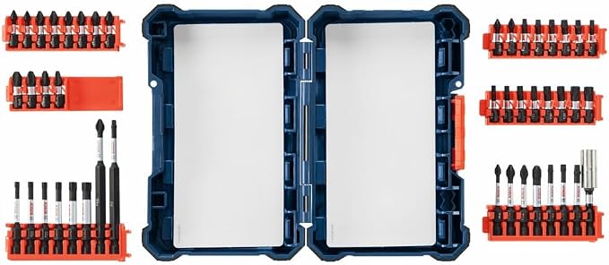 Bosch SDMS44 44-Piece Assorted Impact Tough Screwdriving Custom Case System Set for Screwdriving Applications