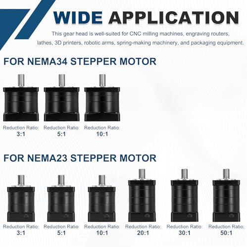 DTGN Planetary Gearbox Speed Reducer for Nema23 Stepper Motor Ratio 10:1