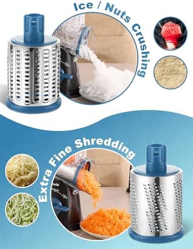 Geedel Rotary Cheese Grater Hand Crank, Cheese Shredder Vegetable Slicer