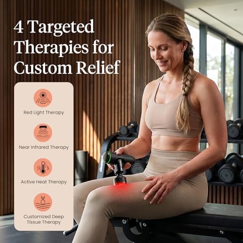 BOB AND BRAD Q2 Ultra Max Mini Massage Gun, Deep Tissue Back Handheld Massager with Infrared Heat Therapy, 5-11mm Amplitude, FSA Approved Portable Percussion Muscle Massager Gun Fathers Day HSA