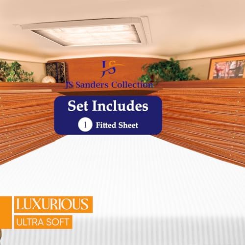 JS Sanders AFT Berth Boat Sheet 1 Pcs 600 TC Egyptian Cotton, White Stripe