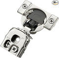 30 Pack 15 Pairs 1 Inch Overlay Soft Close Hinges for Kitchen Cabinet - Satin Nickel Hidden Concealed Hinge - Stainless Steel Self Closing