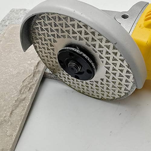 SHDIATOOL 5 Inch Electroplated Diamond Cutting Grinding Disc Fits 7/8 Inch Arbor Both Side Coated Diamond Blade for Granite Marble Diamond Disk Diamond Wheel