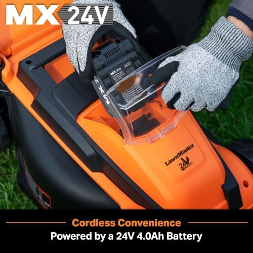 LawnMaster 24VMWBL Cordless 24V Max 13'' Lawn Mower & Leaf Blower Combo
