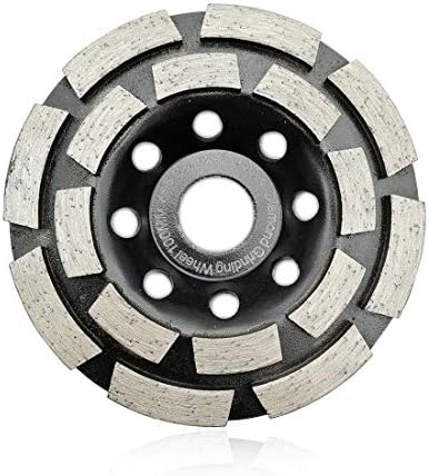 SHDIATOOL 4 Inch Double Row Diamond Grinding Cup Wheel for Concrete Granite Marble Masonry Brick Fits 5/8 Inch Arbor