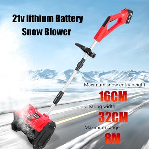 Battery Snow Blower,Snow Blower with Battery and Adjustable Handle,11" Clearing Path, 26' Throwing Distance,Electric Snow Thrower for Driveway Clearing,Green-2Battery