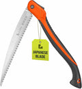 Folding Camping saw 14 Inch - Heavy Duty Pruning Saw with Triple-Cut SK5 Blade, 7 TPI Razor Teeth for Tree Trimming, Wood Cutting, Camping, Bushcraft, and Gardening