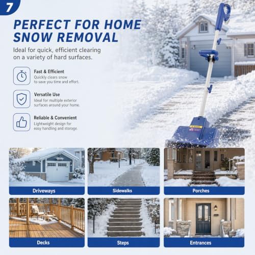 11 Inch Cordless Snow Shovel 24V Electric Snow Blower Portable Snow Shovel with 20ft Throwing Distance & Removable Battery Pro Snow Blower for Driveway, Steps, Patio, Sidewalk