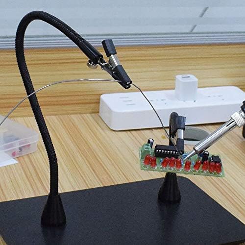 Toolour Magnetic Helping Hands Third Hand Tool 2 Flexible Metal Arms Alligator Clips Strong Magnet Base - Can Be Put Anywhere for Automobile Electronics Soldering Jewelery Painting Art Crafts Hobby