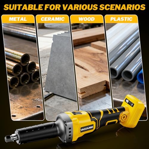 1100W Brushless Braking Die Grinder Compatible with Dewalt Battery, 3 Level Variable Speed Up to 26000RPM, 1/4" Precision Drill Chuck for Grinding, Polishing, Drilling (Batteries Not Included)