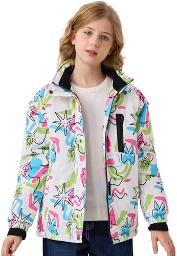 MoFiz Girl's Ski Jacket Fleece Snow Winter Coat Kids Warm Snowboard Jacket