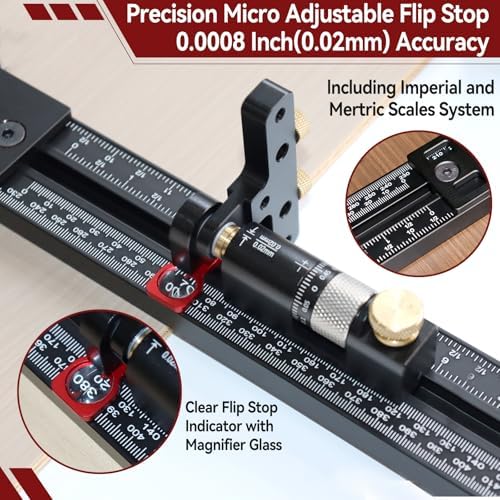 Track Saw Parallel Guide System | Micro-Adjustable Flip Stop, Zero Calibration, Repeatability for Rip Cuts