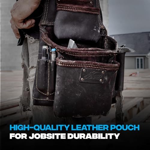 Ox Pro Full Grain Leather Tool Pouches - Made with Double Stitching and Rivet Reinforced Pockets