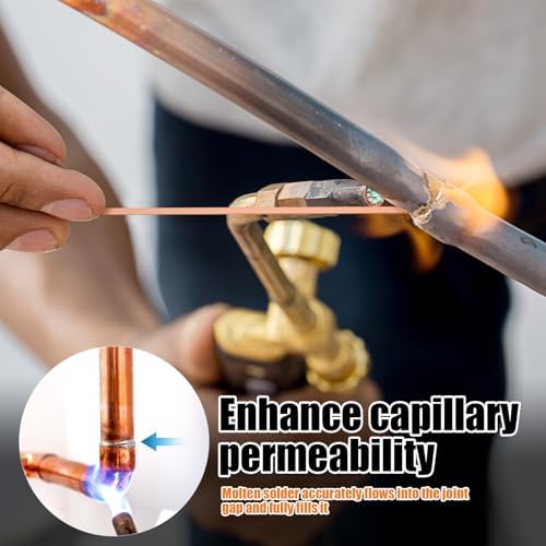 20 Sticks 15% Silver Brazing Rods AWS BCuP-5 15% Silver Solder Phos Copper Brazing Alloys Flat Welding Rods 0.050"x1/8"x10" for HVAC Refrigeration Air Conditioning Cold Storage Equipment (20 Pcs)