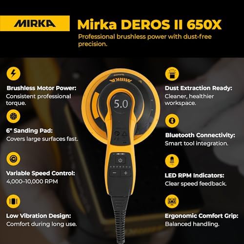 Mirka DEROS II 650X 6 Inch Random Orbital Sander Hook & Loop - Tool Only