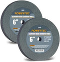 POWERTEC Bench Grinder Wheel 6 Inch 60 Grit, Aluminum Oxide Grinding Wheel for Bench Pedestal Grinder, 3/4" Thick 1/2" Arbor, Sharpening & Shaping Drill Bits, Blade, and Chisel 2PK (15515-P2)