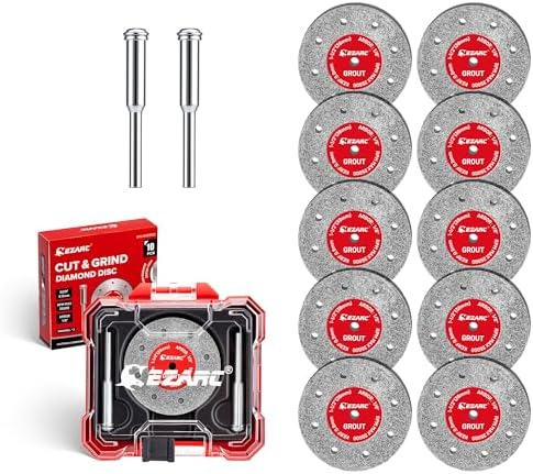 EZARC 1-1/2 Diamond Tile Cutting Wheels with Mandrel, 0.6mm Kerf, 10-Pack