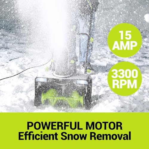 Corded Snow Blower:15A Motor, 20-Inch Electric Snow Blower, Electric Snow Shovel with 25ft Throwing Distance, Dual LED Lights, 3300rpm Snow Thrower DEKOPRO
