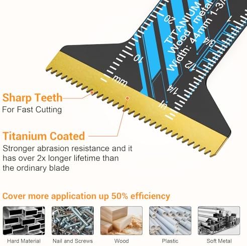 PECHAM Oscillating Tool Blade, 34PCS Universal Wood Metal Oscillating Multitool Quick Release Saw Blades Fit Porter Cable Black & Decker Rockwell Ridgid Ryobi Milwaukee DeWalt Chicago