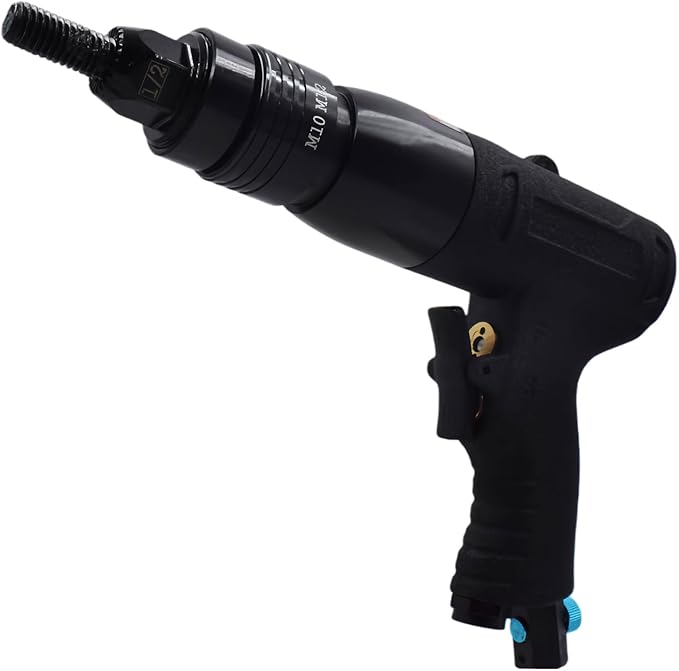 Pneumatic Rivet Nut Gun Air Rivet Nut Pull Setter Riveting Fastening Tool With 1/2 3/8 Riveting Mandrels Quick Change Locking Nozzle Bolts Adapter Drill For Air Rivet Nut Insert Installation Tool