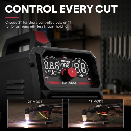 YESWELDER CUT-50DS 50A Plasma Cutter, 110/220V, 1/2 in Clean Cut, IGBT
