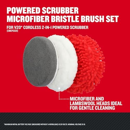 CRAFTSMAN Power Scrubber Microfiber Brush Set for V20 Cordless 2-in-1 Power Scrubber (CMCPSMFB)
