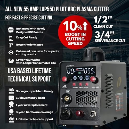 LOTOS LOP55D 55A Non-Touch Pilot Arc Plasma Cutter 110V/220V