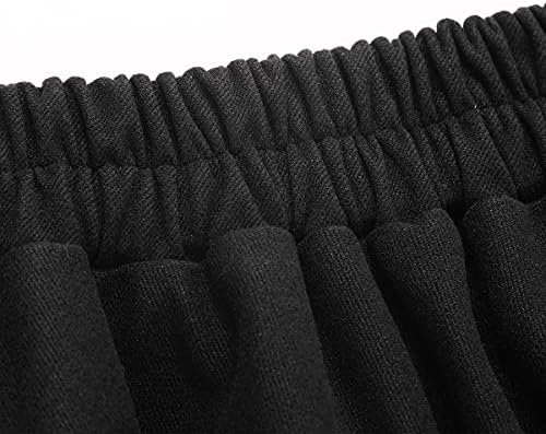 IDEALSANXUN Womens Plaid Wool Skirts Elastic Waist A-Line Pleated Tartan Long Skirts