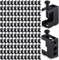 Tandefio 200 Pcs 1/4"-20 Spring Steel Beam Clamps Metal Beam Hanger, Black