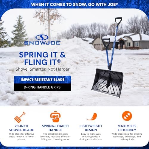 Snow Joe 2 Pack Shovelution Snow Shovel with Spring-Assist Handle,SJ-SHLV20