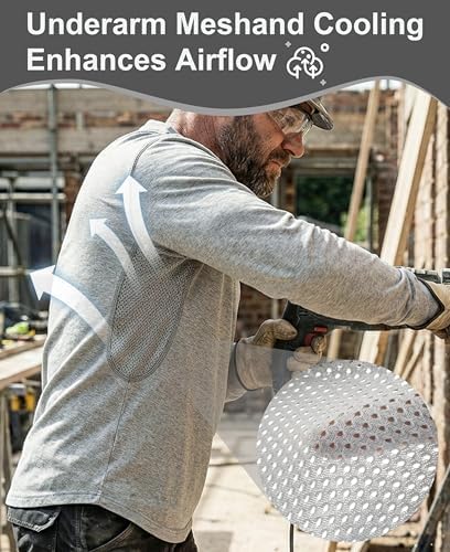 BOCOMAL FR Shirts for Summer Breathable Vented Mesh Flame Resistant Henley