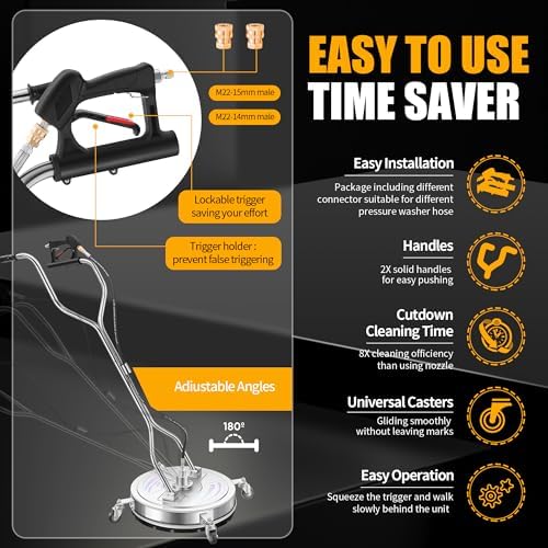 LidoDola 20'' Pressure Washer Surface Cleaner, Power Washer Accessory