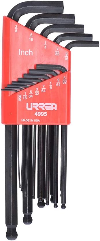 Urrea 49822 Ball L-Type Hex Key 2 Rack Set