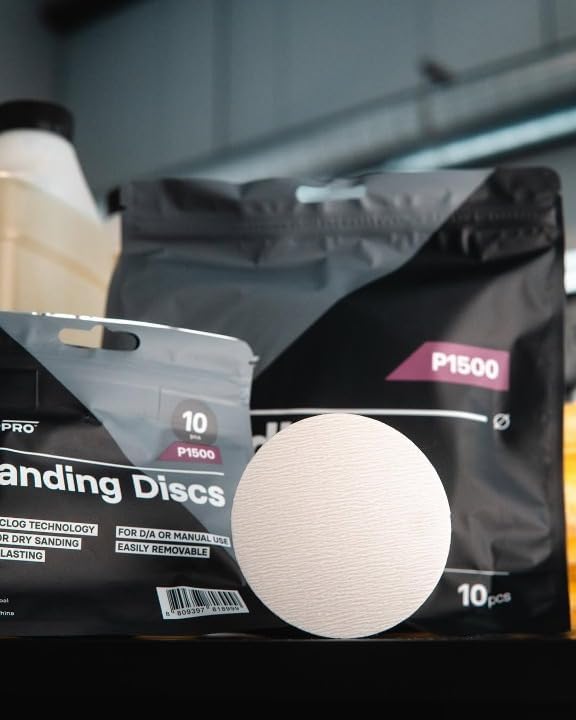 CARPRO Sanding Discs - Silicon Carbide Sanding Foam Pads, Remove Paint Defects While Keeping OEM Appearance, Wet or Dry Sanding - P1500 - (5" Pack of 10)