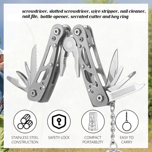 Lasnten 24 Pcs Multitool Pliers, Stainless Steel Foldable Mini Tool,Grey