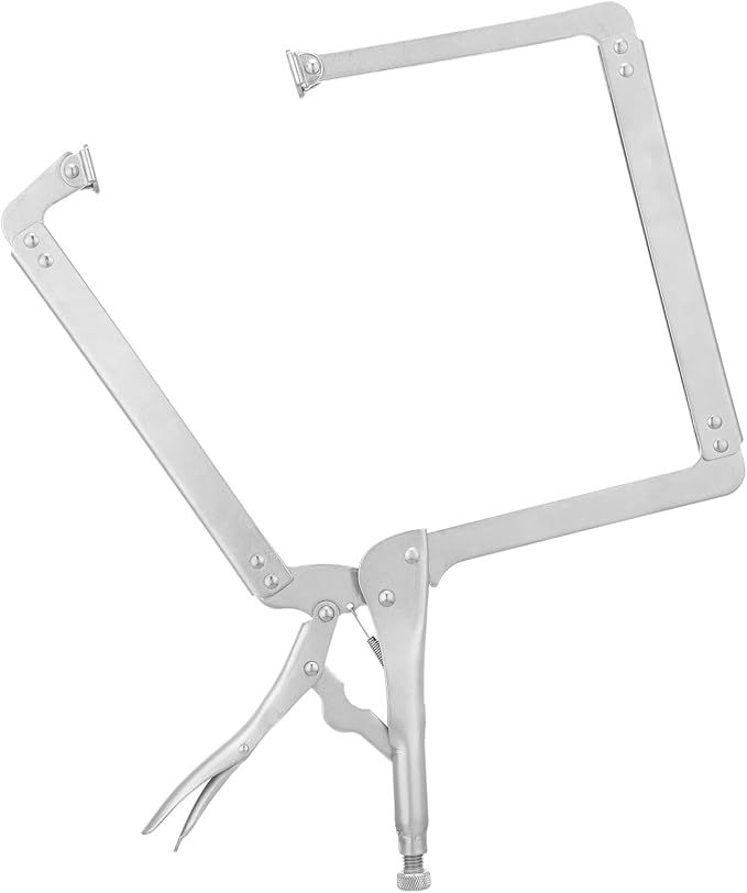 Yexiya 18 Inch C Clamps Locking Pliers Welding Table Clamps Heavy Duty Locking Pliers Large Opening Adjustable with Grip Swivel Pads Alloy Steel for Woodworking Repair Home Auto Workshop