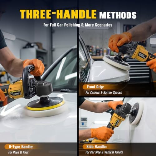Rotary Buffer Polisher Kit 7 Inch/6 Inch for Dewalt 20V Battery (Tool Only)