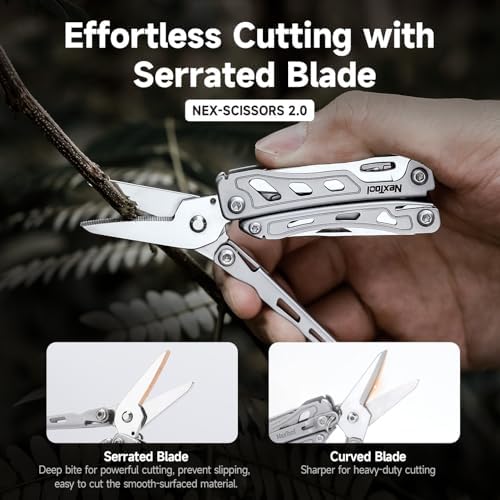 NexTool Mini Flagship F12 Keychain Multitool, Fifth Pocket Tools (Silver)