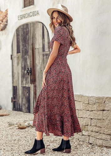 PRETTYGARDEN Women's Boho Floral Summer Maxi Dresses