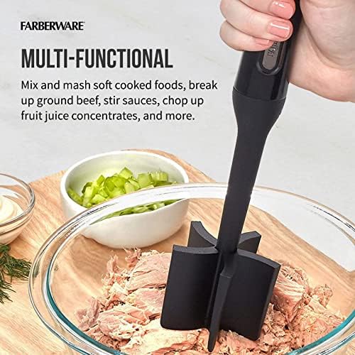 ADDPLUS Electric Spin Scrubber, Cordless Cleaning Brush Power Shower Scrubber Long Handle Extendable Handheld & Farberware Professional Heat Resistant Nylon Meat and Potato Masher