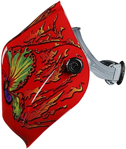 Jackson Safety Ultra-Lightweight Insight Digital Variable Auto Darkening Filter Welding Helmet, Nylon, Halo X, Flaming Butterfly, Universal Size, 46109
