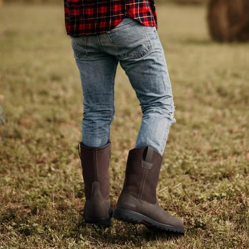 HISEA NINGO Steel Toe Work Boots for Men, Waterproof Wellington Boots
