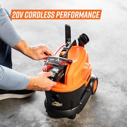 Armor All DAA202W 0901 2.5 Gal 20V Max Cordless Wet/Dry Vac Orange/Black