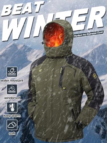 QPNGRP Mens Waterproof Ski Snowboard Jacket Winter Windproof Snow Coat