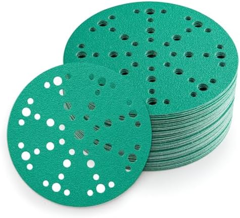 6" 60 Grit Sanding Discs, 49-Hole Hook & Loop for Festool Sanders, 50 Pcs
