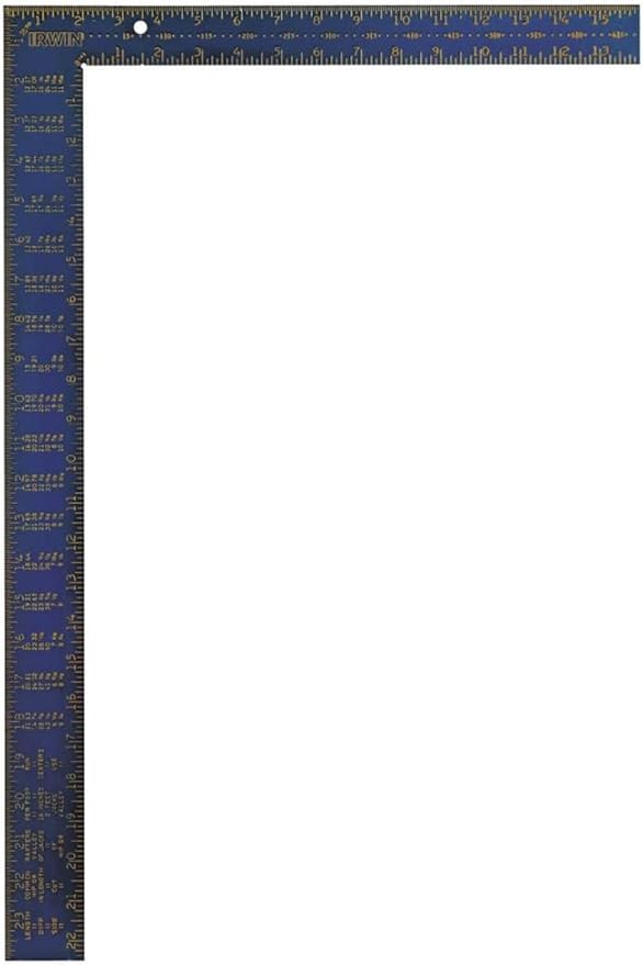 IRWIN Tools Framing Square, Hi-Contrast Aluminum, 16-Inch by 24-Inch (1794447), Blue
